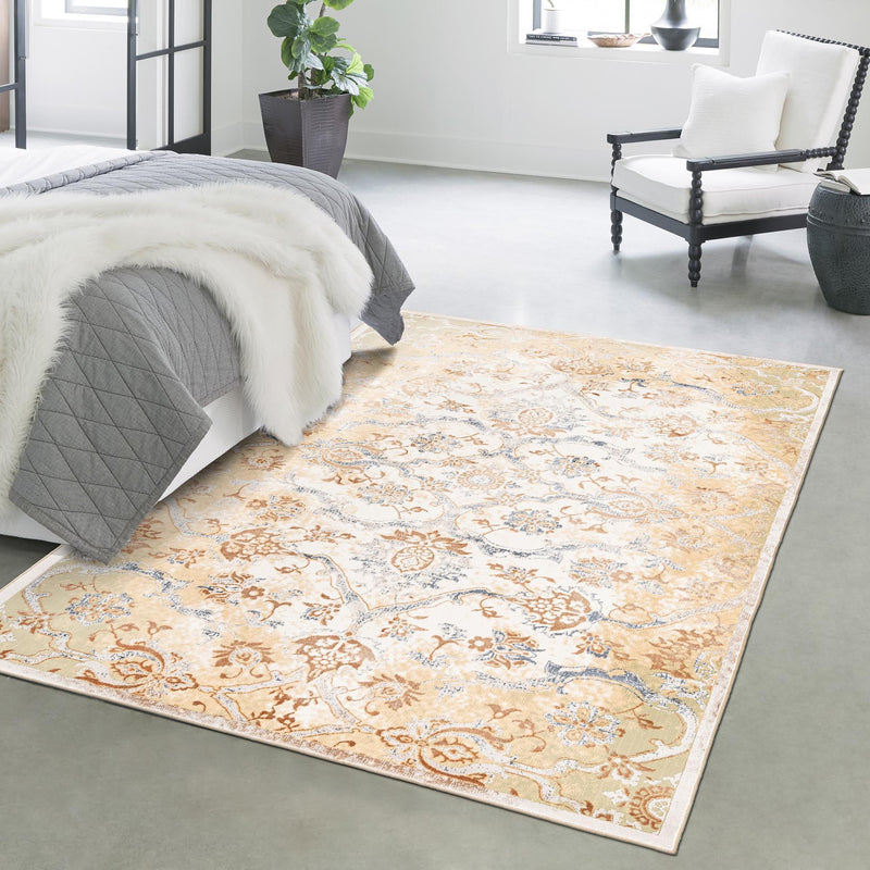 Kensington Collection Area Rug -  Mayfair Rectangle Yellow  lifestyle 13