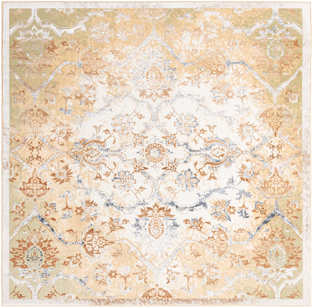 Kensington Collection Area Rug -  Mayfair Square Yellow  lifestyle 23