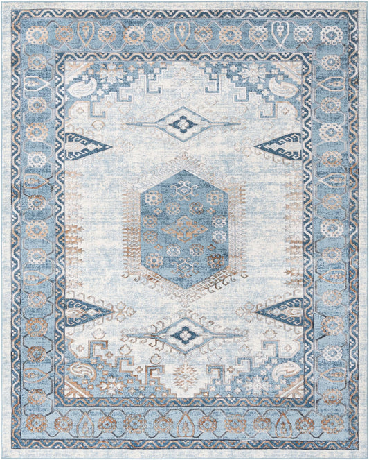 Kensington Collection Area Rug -  Notting Rectangle Blue Main