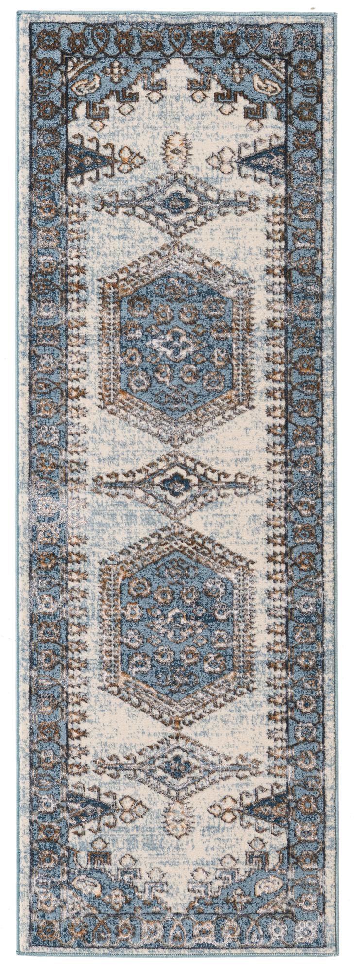 Kensington Collection Area Rug -  Notting Runner Blue  lifestyle 9