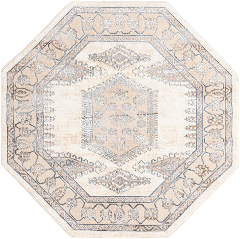 Kensington Collection Area Rug -  Notting Octagon Ivory  lifestyle 11