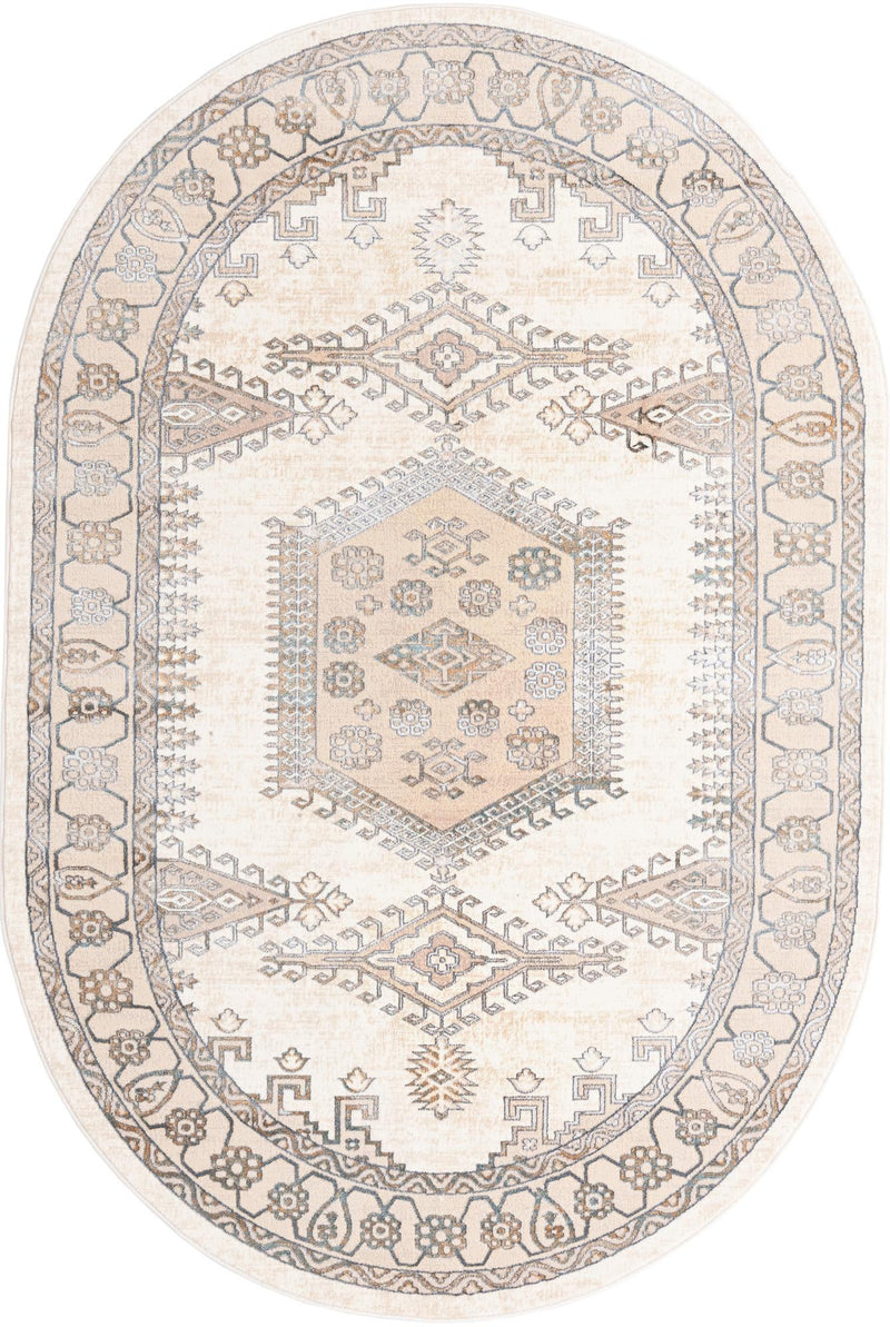 Kensington Collection Area Rug -  Notting Oval Ivory  lifestyle 12
