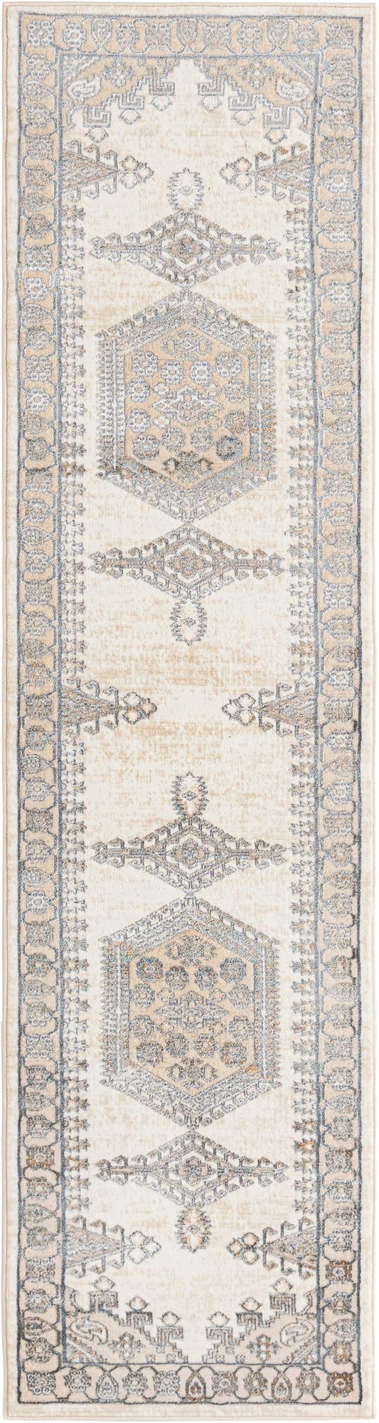 Kensington Collection Area Rug -  Notting Runner Ivory  lifestyle 13