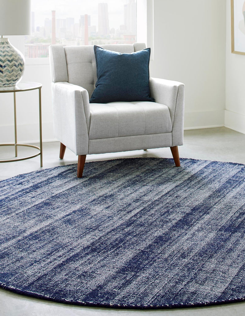 Berkshire Estate Collection Area Rug - Windsor (Blueberry) Round Blueberry  lifestyle 25