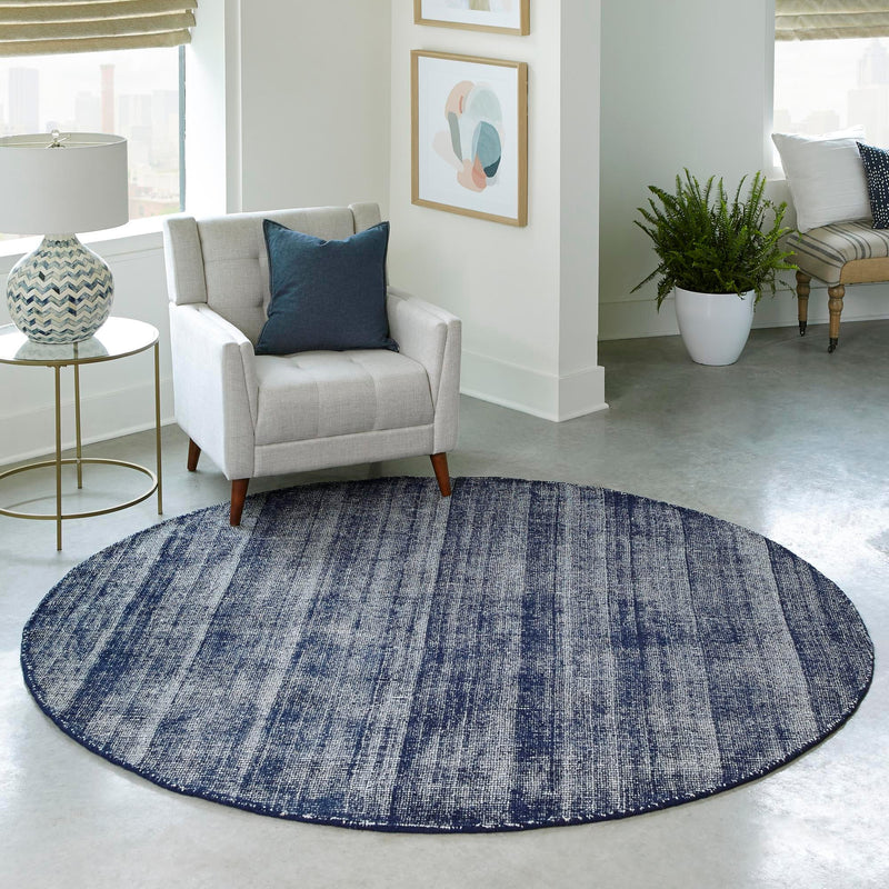 Berkshire Estate Collection Area Rug - Windsor (Blueberry) Round Blueberry  lifestyle 58