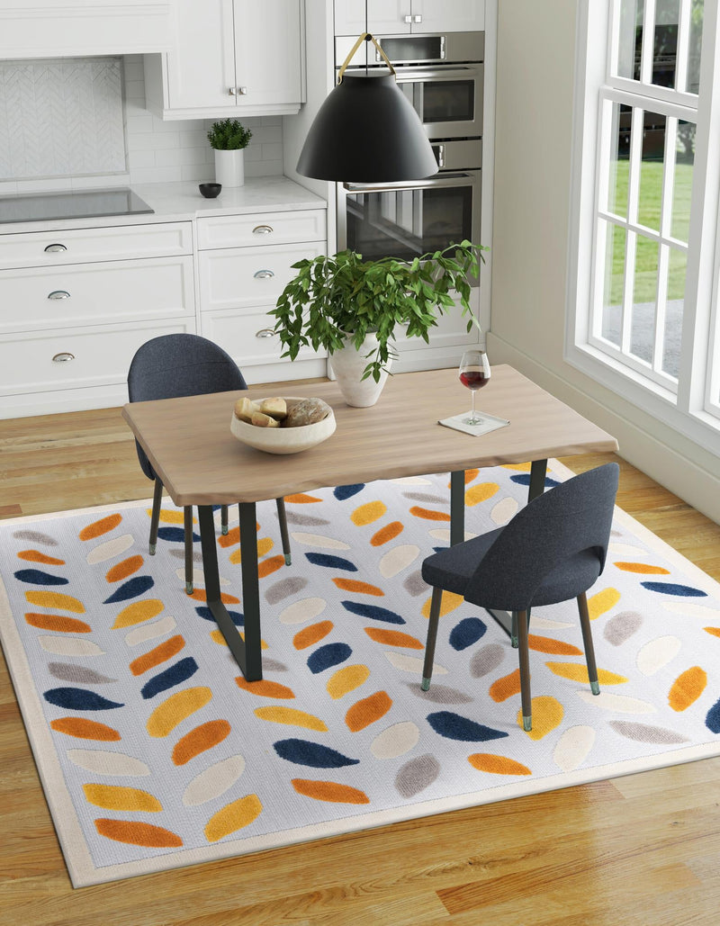 Bahama Breeze Outdoor Collection Area Rug - Nassau Square Gray  lifestyle 139