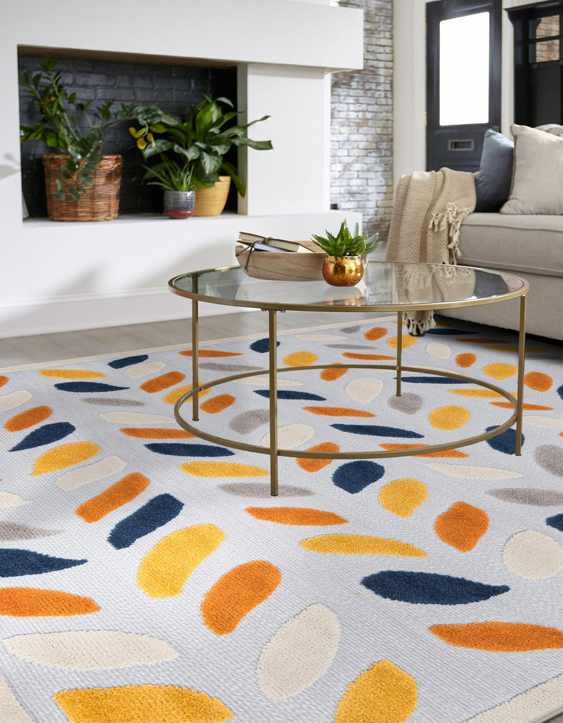 Bahama Breeze Outdoor Collection Area Rug - Nassau Square Gray  lifestyle 163