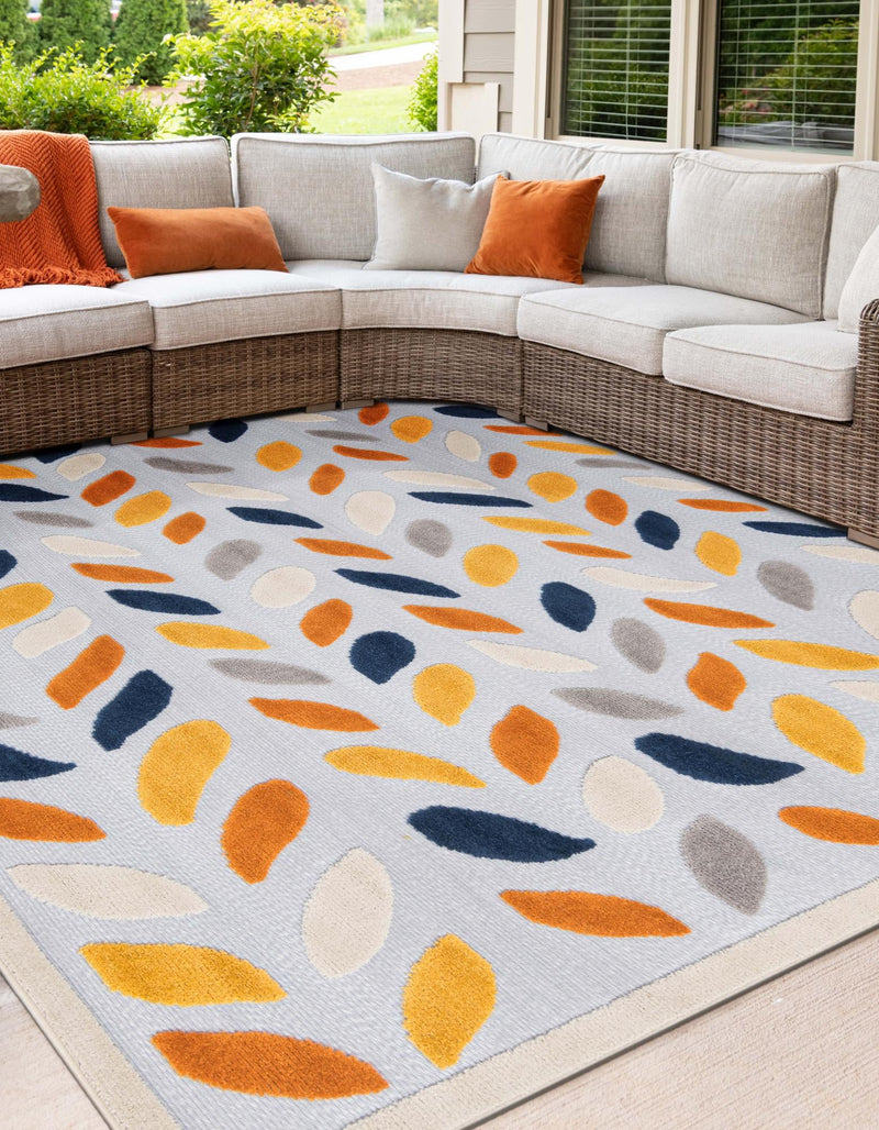 Bahama Breeze Outdoor Collection Area Rug - Nassau Square Gray  lifestyle 175