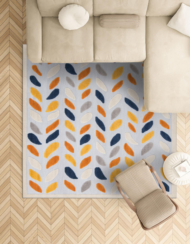 Bahama Breeze Outdoor Collection Area Rug - Nassau Square Gray  lifestyle 187