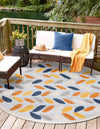 Bahama Breeze Outdoor Collection Area Rug - Nassau Round Gray  lifestyle 152