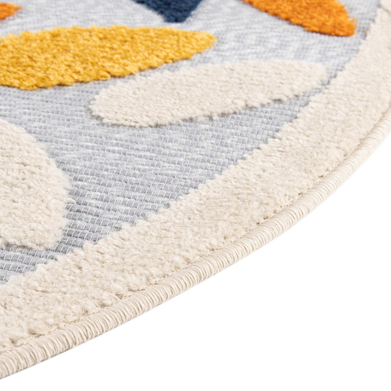 Bahama Breeze Outdoor Collection Area Rug - Nassau Round Gray  lifestyle 75
