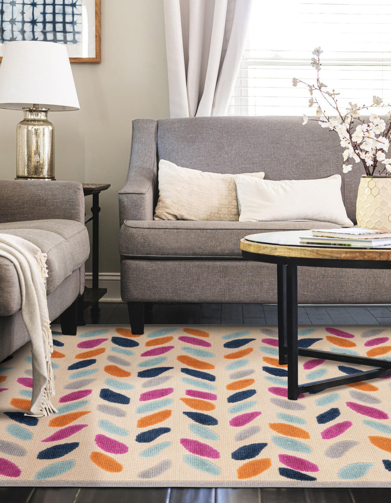 Bahama Breeze Outdoor Collection Area Rug - Nassau Rectangle Beige  lifestyle 33