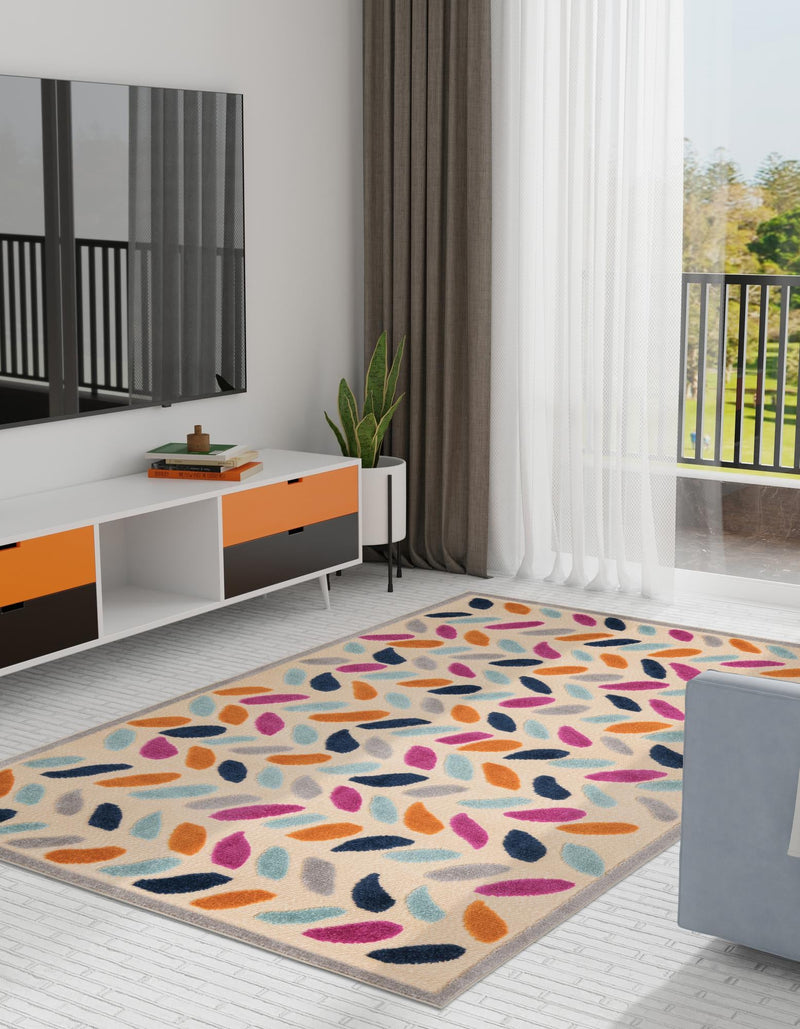 Bahama Breeze Outdoor Collection Area Rug - Nassau Rectangle Beige  lifestyle 41