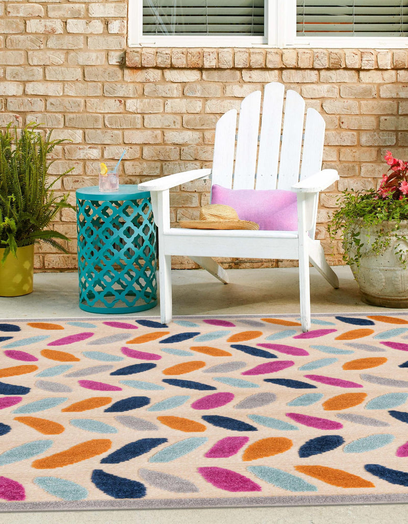 Bahama Breeze Outdoor Collection Area Rug - Nassau Square Beige  lifestyle 65