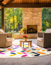 Bahama Breeze Outdoor Collection Area Rug - Nassau Round Beige  lifestyle 107