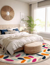 Bahama Breeze Outdoor Collection Area Rug - Nassau Round Beige  lifestyle 119