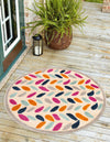 Bahama Breeze Outdoor Collection Area Rug - Nassau Round Beige  lifestyle 131