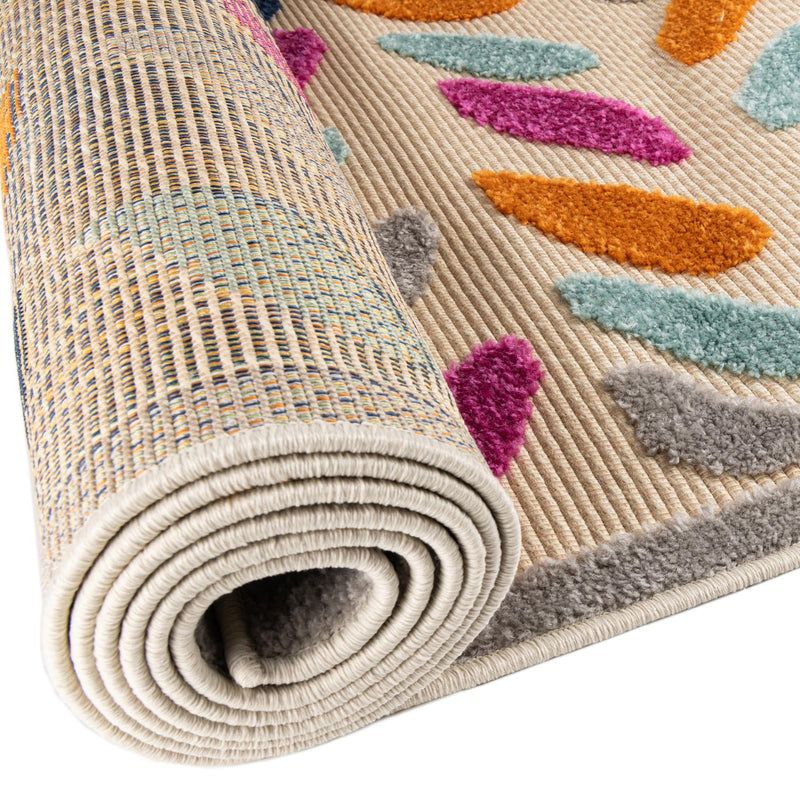 Bahama Breeze Outdoor Collection Area Rug - Nassau Round Beige  lifestyle 87