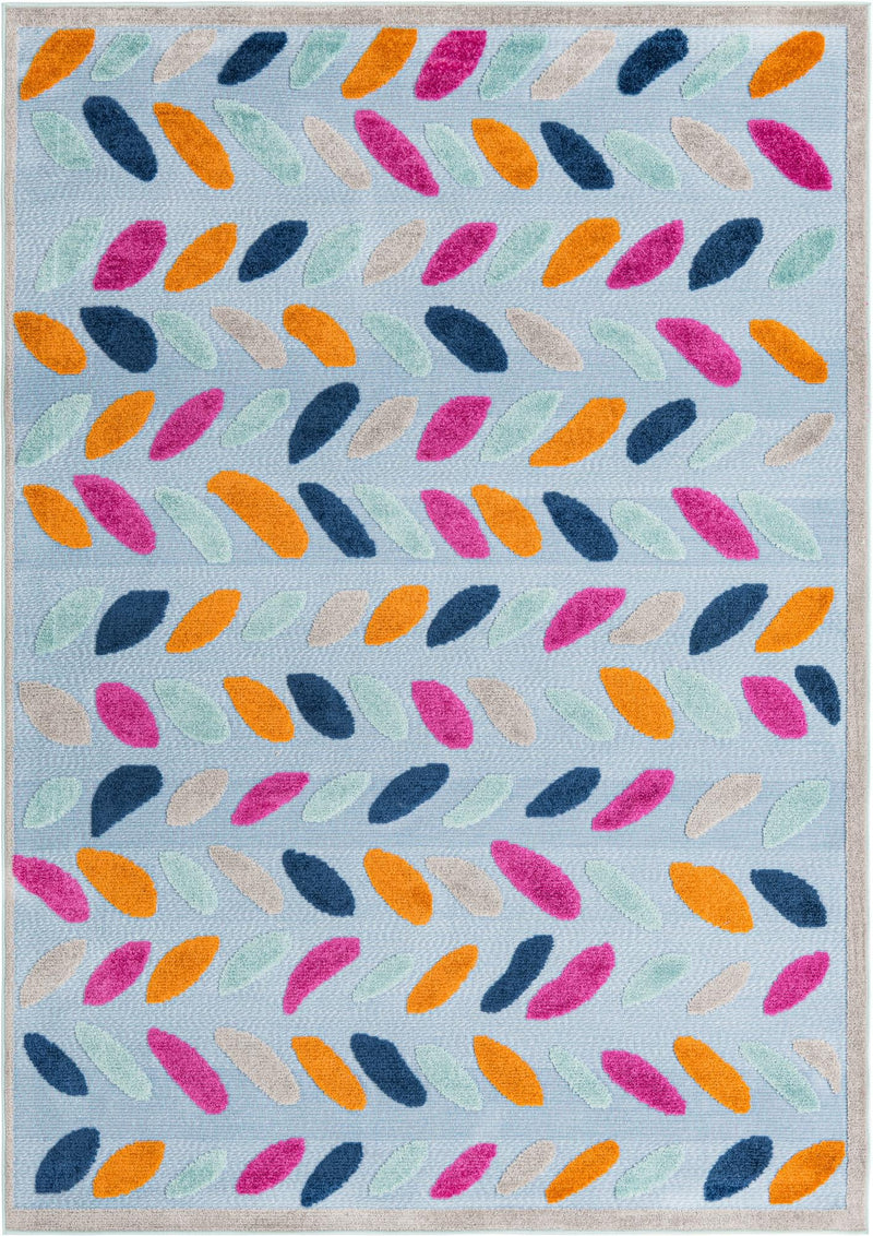 Bahama Breeze Outdoor Collection Area Rug - Nassau Rectangle Blue  lifestyle 2