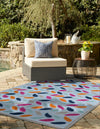 Bahama Breeze Outdoor Collection Area Rug - Nassau Rectangle Blue  lifestyle 6