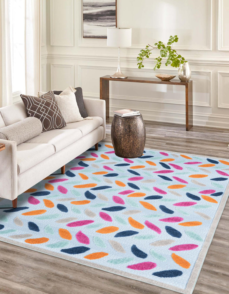 Bahama Breeze Outdoor Collection Area Rug - Nassau Rectangle Blue  lifestyle 26
