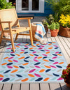 Bahama Breeze Outdoor Collection Area Rug - Nassau Rectangle Blue  lifestyle 30
