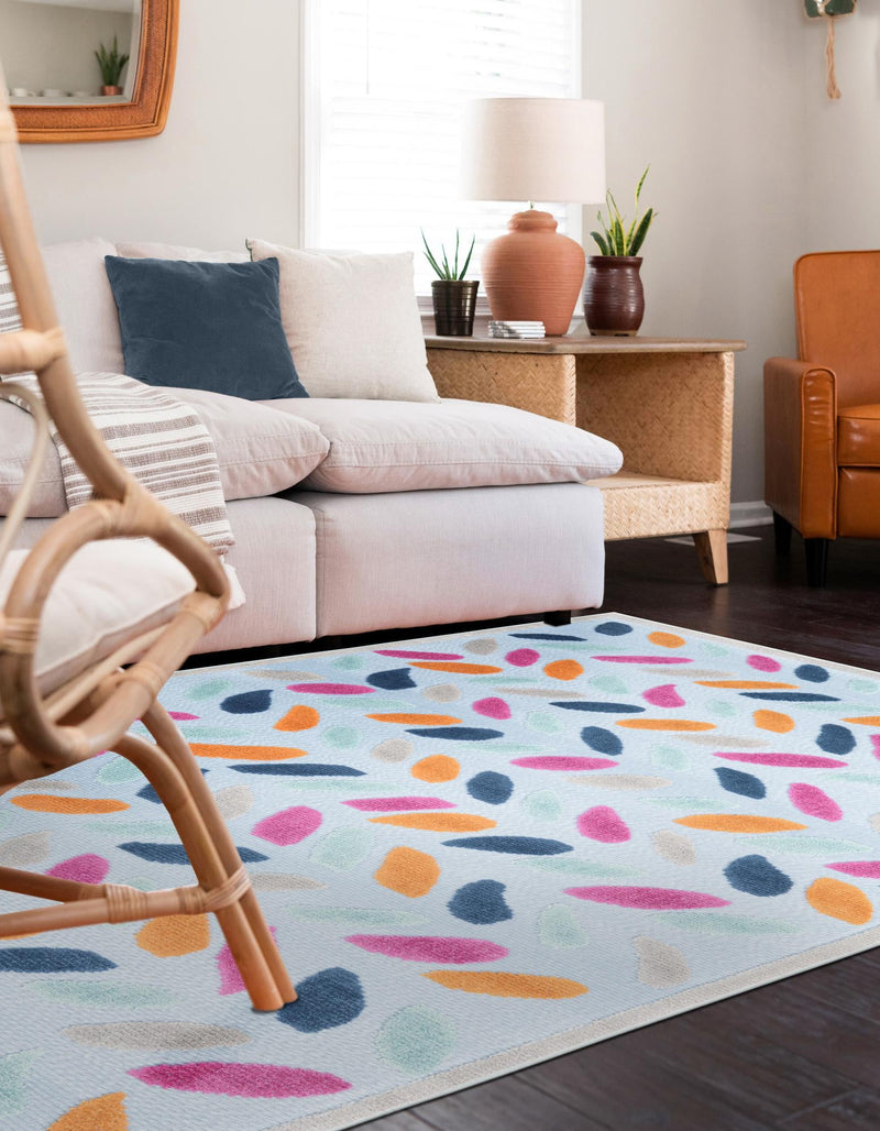 Bahama Breeze Outdoor Collection Area Rug - Nassau Rectangle Blue  lifestyle 42