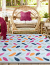 Bahama Breeze Outdoor Collection Area Rug - Nassau Square Blue  lifestyle 109