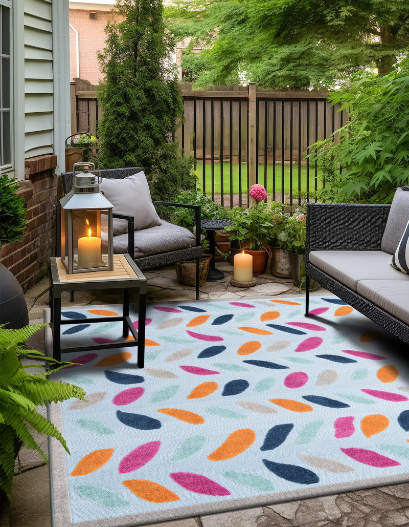 Bahama Breeze Outdoor Collection Area Rug - Nassau Square Blue  lifestyle 157