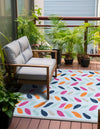 Bahama Breeze Outdoor Collection Area Rug - Nassau Square Blue  lifestyle 181