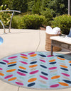 Bahama Breeze Outdoor Collection Area Rug - Nassau Round Blue  lifestyle 33
