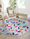 Bahama Breeze Outdoor Collection Area Rug - Nassau Round Blue  lifestyle 122