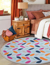 Bahama Breeze Outdoor Collection Area Rug - Nassau Round Blue  lifestyle 170
