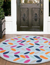 Bahama Breeze Outdoor Collection Area Rug - Nassau Round Blue  lifestyle 182