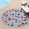 Bahama Breeze Outdoor Collection Area Rug - Nassau Round Blue  lifestyle 66
