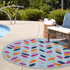 Bahama Breeze Outdoor Collection Area Rug - Nassau Round Blue  lifestyle 69