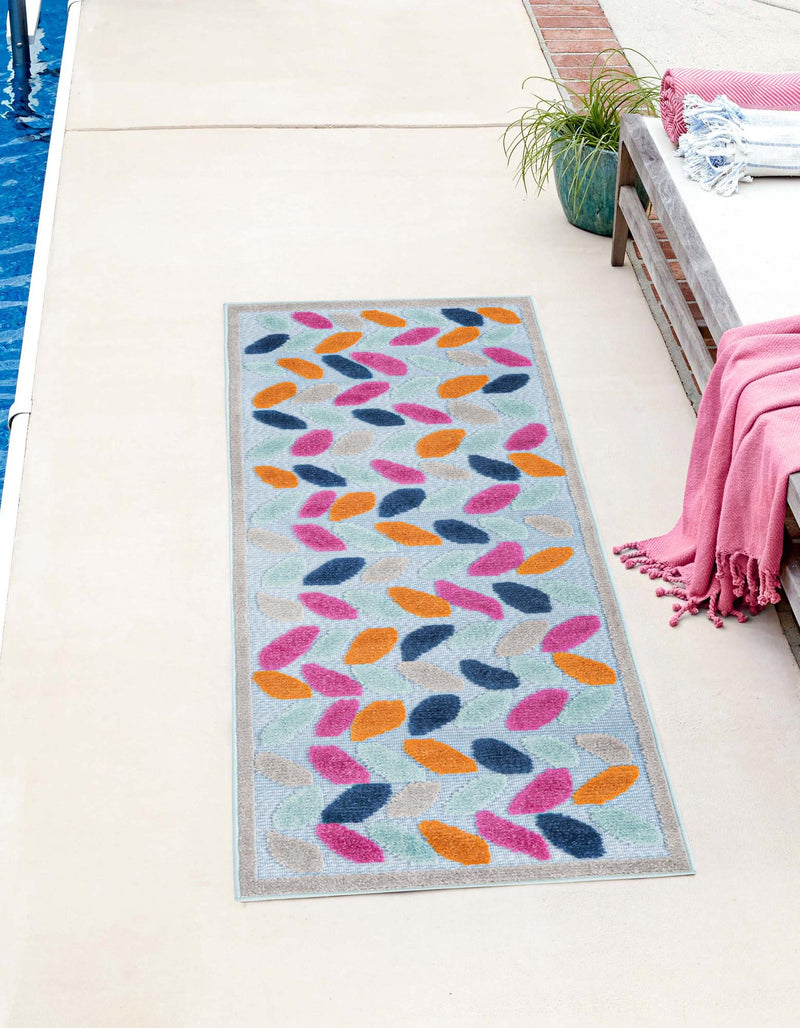 Bahama Breeze Outdoor Collection Area Rug - Nassau Runner Blue  lifestyle 31
