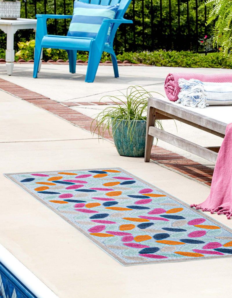 Bahama Breeze Outdoor Collection Area Rug - Nassau Runner Blue  lifestyle 34