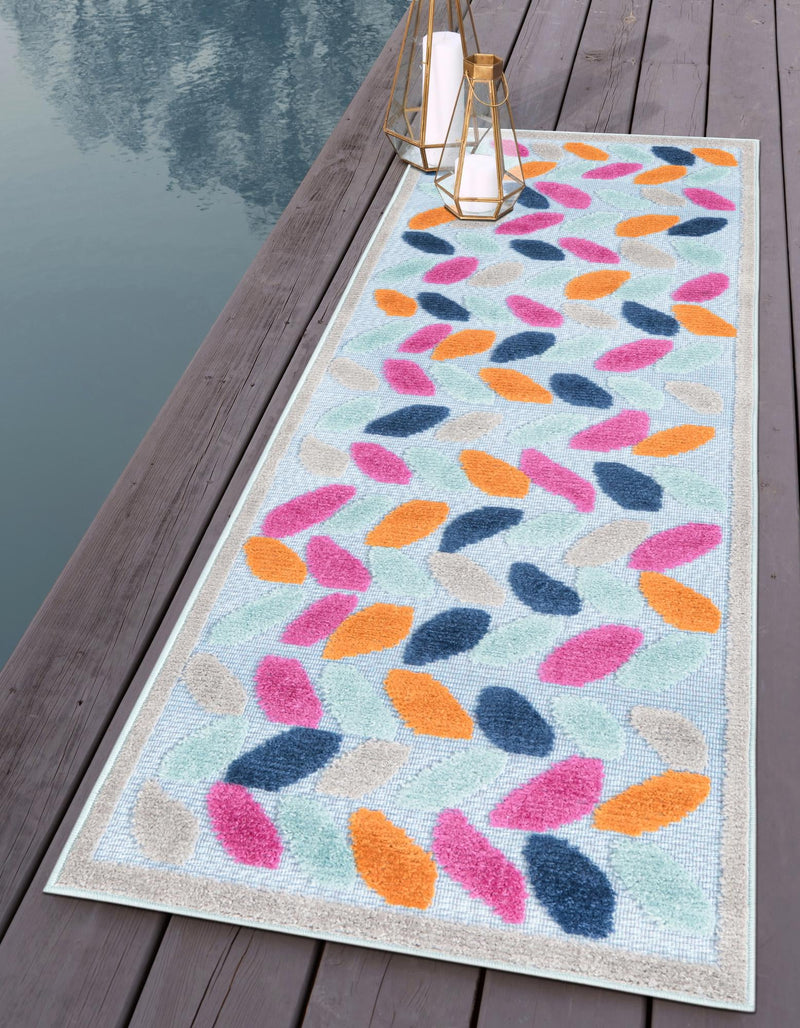 Bahama Breeze Outdoor Collection Area Rug - Nassau Runner Blue  lifestyle 111