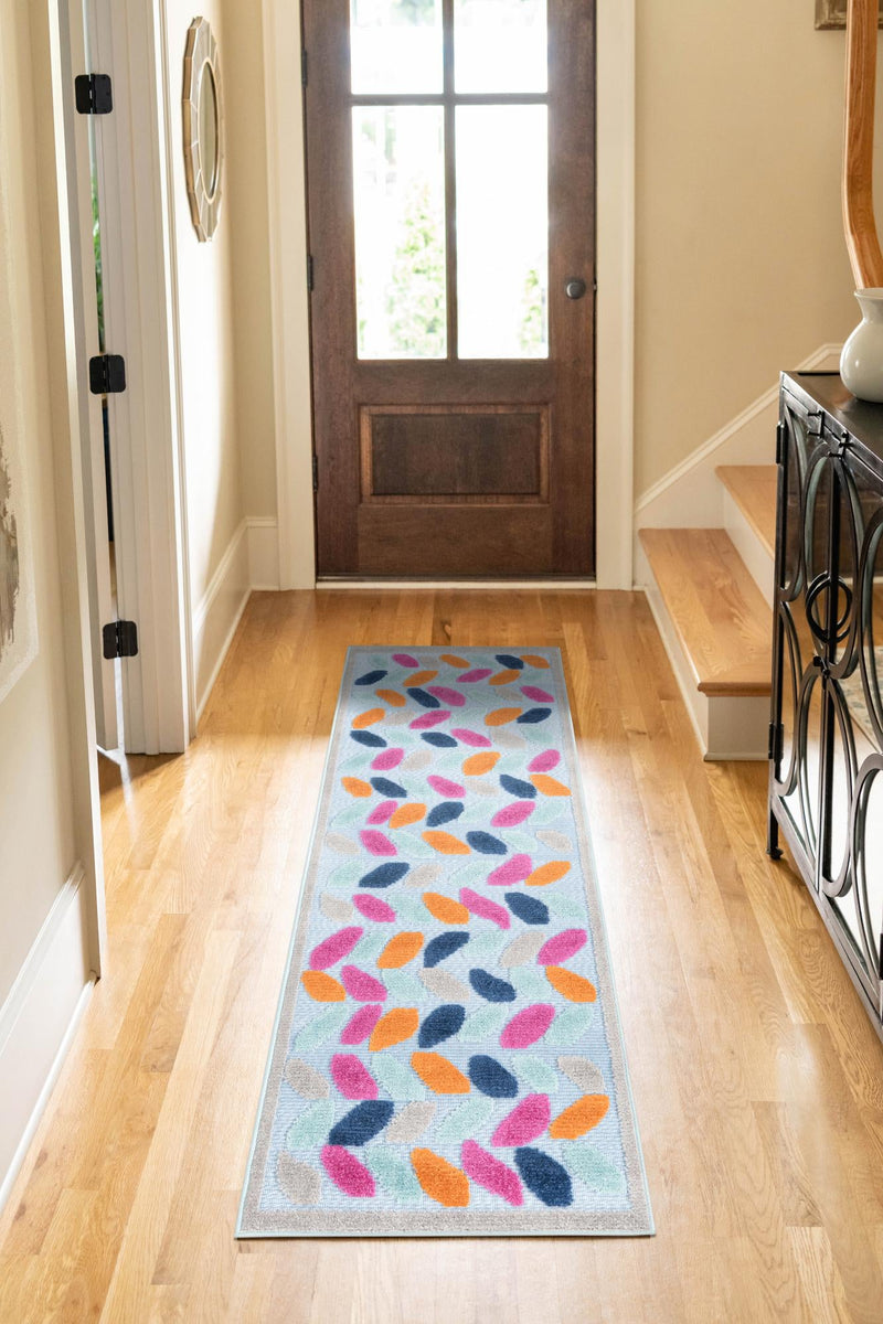 Bahama Breeze Outdoor Collection Area Rug - Nassau Runner Blue  lifestyle 123