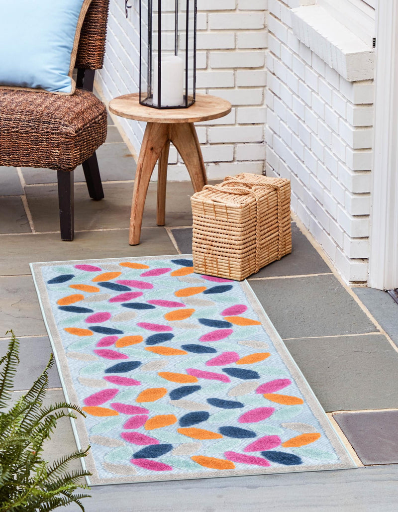 Bahama Breeze Outdoor Collection Area Rug - Nassau Runner Blue  lifestyle 135