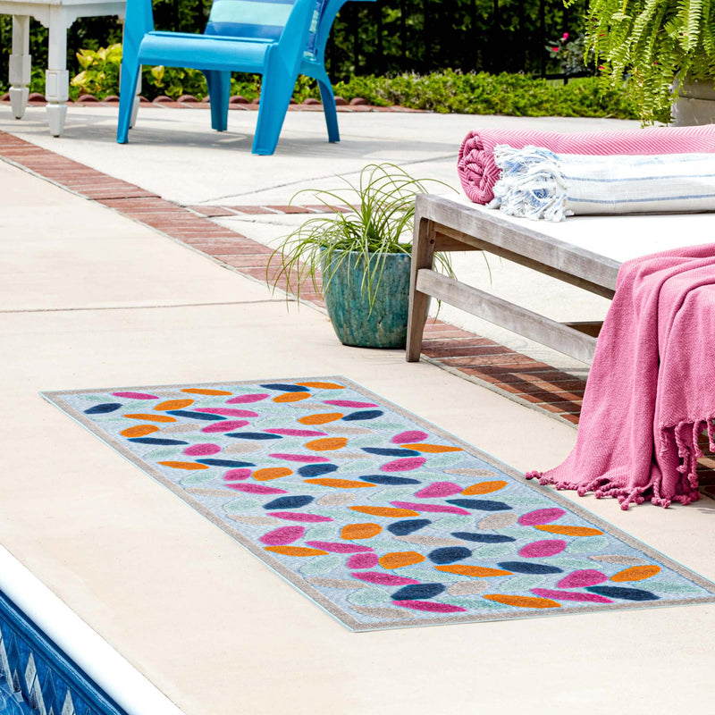 Bahama Breeze Outdoor Collection Area Rug - Nassau Runner Blue  lifestyle 70