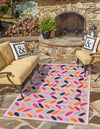 Bahama Breeze Outdoor Collection Area Rug - Nassau Rectangle Pink  lifestyle 39