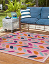 Bahama Breeze Outdoor Collection Area Rug - Nassau Square Pink  lifestyle 35