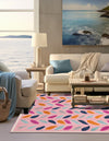 Bahama Breeze Outdoor Collection Area Rug - Nassau Square Pink  lifestyle 148
