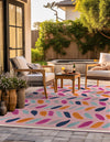 Bahama Breeze Outdoor Collection Area Rug - Nassau Square Pink  lifestyle 184