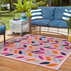 Bahama Breeze Outdoor Collection Area Rug - Nassau Square Pink  lifestyle 71