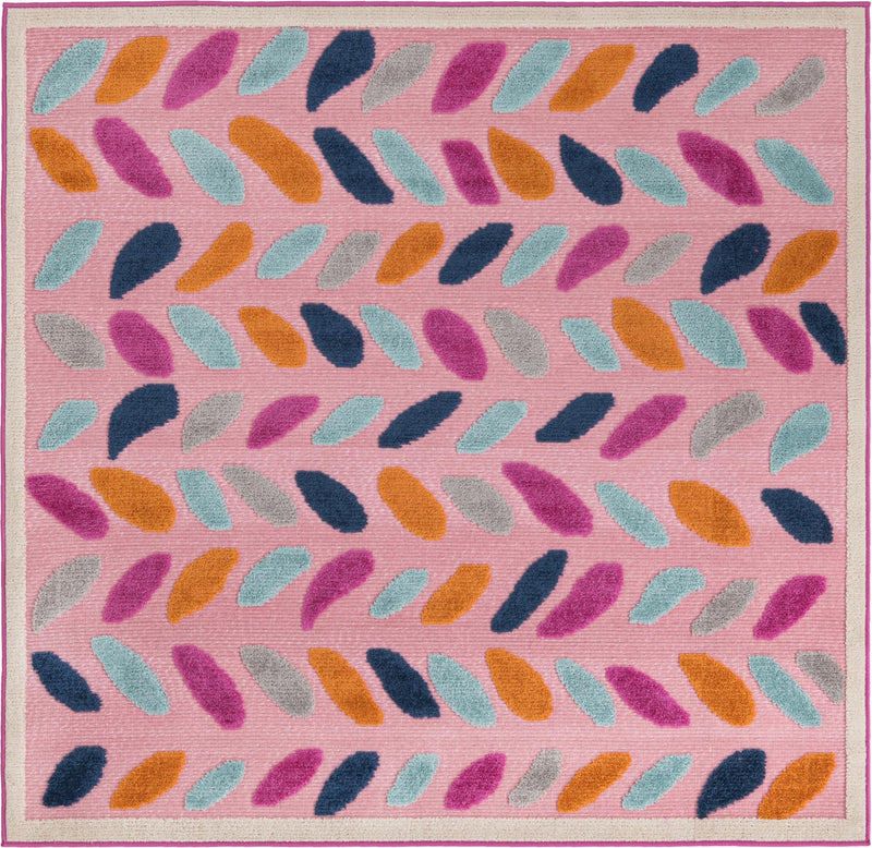 Bahama Breeze Outdoor Collection Area Rug - Nassau Square Pink  lifestyle 29