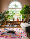 Bahama Breeze Outdoor Collection Area Rug - Nassau Round Pink  lifestyle 173