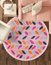 Bahama Breeze Outdoor Collection Area Rug - Nassau Round Pink  lifestyle 197